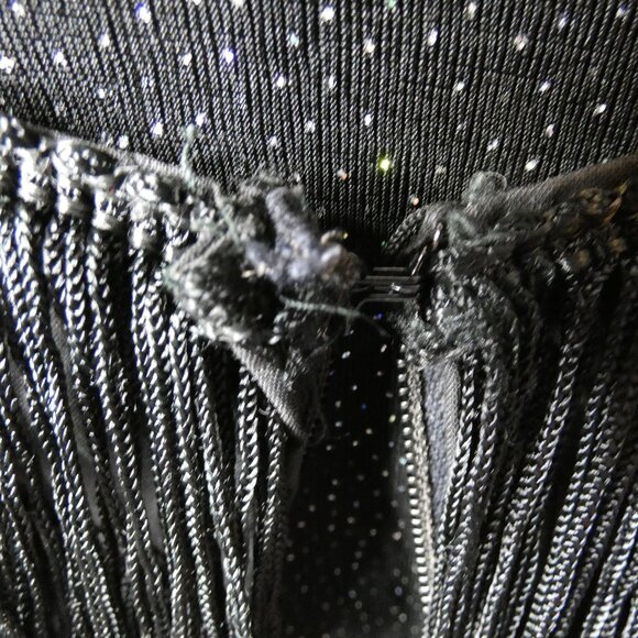 Black Flapper Dress, 1920 Fringe Halloween New Years Eve Cocktail Party Women S - Picture 16 of 16